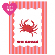 BY31® Sieraden kaartjes "Oh crab!" Red-pink-white