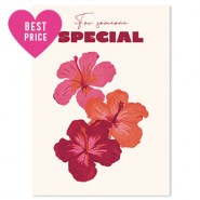 BY31® Sieraden kaartjes "For someone special" Off white-bordeaux red-coral red-pink