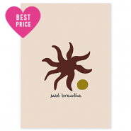 BY31&reg; Sieraden kaartjes "Just breathe" Cr&egrave;me-dark brown-olive green