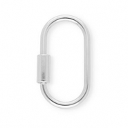 Onderdelen sleutelhanger slot ovaal Silver