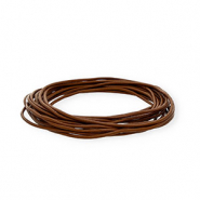 leer rond 2mm Dark brown