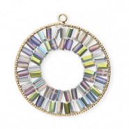 Top facet hangers rond Gold-green-AB coating