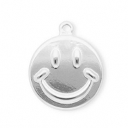 Roestvrij stalen (RVS) Stainless steel bedels smiley Silver