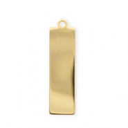 Roestvrij stalen (RVS) Stainless steel bedels rechhoek Gold