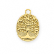 Roestvrij stalen (RVS) Stainless steel bedels levensboom Gold