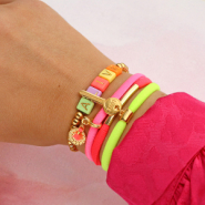Inspiratiesets Armbanden ontwerpen met elastisch lint Ibiza in neon kleuren