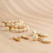 Nieuw New! Roestvrij stalen oorstekers parel met oogje