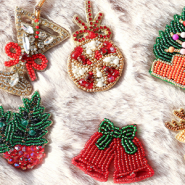Nieuw Sparkling kerst broches met kralen