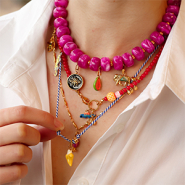 Inspiratiesets Speelse kettingen maken met rvs bedels met enamel