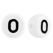 Letterkralen van acryl getal 0 Wit