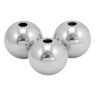 Roestvrij stalen (RVS) Stainless steel kralen 6mm Zilver 