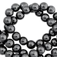 Hematite kralen rond 4mm Anthracite grey