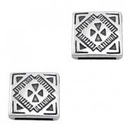 Onderdelen TQ metaal schuivers vierkant &Oslash;13.8x2.4mm Antiek zilver