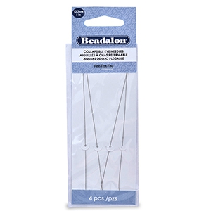 Beadalon flexibele rijgnaalden 12.7cm fine Zilver