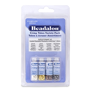 Beadalon knijpkraal tube pack (1.3mm) Zilver, goud, koper, hematite