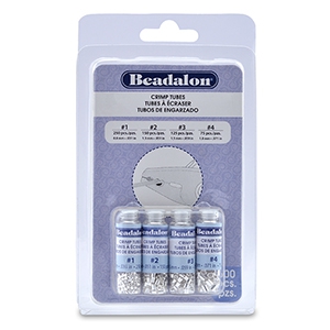Beadalon knijpkraal tube pack (0.8mm, 1.3mm, 1.5mm, 1.8mm) Zilver