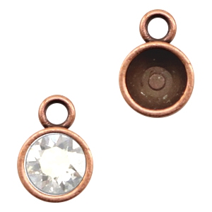 Onderdelen TQ metaal settings &eacute;&eacute;n oog voor SS39 puntsteen Koper (nikkelvrij)