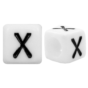 Letterkralen van acryl letter X Wit
