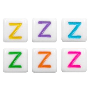 Letterkralen van acryl letter Z Multicolour-wit