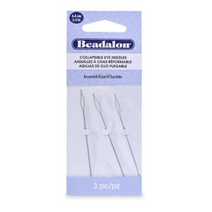 Beadalon flexibele rijgnaalden 6.4cm assorti Zilver