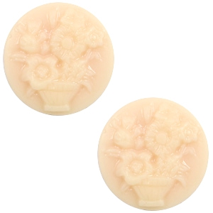 Cabochon basic camee 20mm boeket Light peach-beige