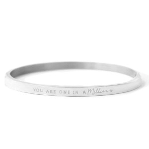 Roestvrij stalen (RVS) Stainless steel armbanden "YOU ARE ONE IN A MILLION" Zilver