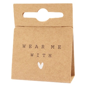Sieraden kaartjes "Wear Me With &hearts;" Brown