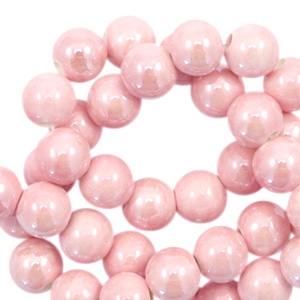 Kralen keramiek 6mm Pink