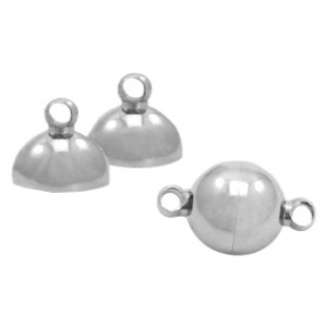 Roestvrij stalen (RVS) Stainless steel onderdelen magneetslot ball 6mm Antiek zilver