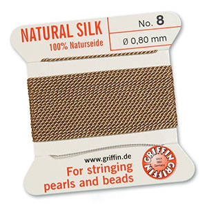 Griffin bead cord natural silk &Oslash;0.8mm Beige