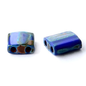Miyuki kralen tila 5x5mm Opaque cobalt picasso blue TL-4518