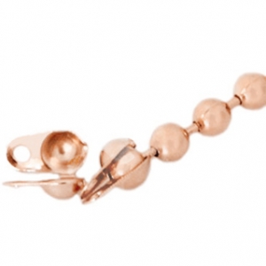 Basic Quality metaal eindkapje voor ball chain 1.2mm Rosegold