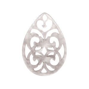 Resin hangers druppel barok 38x27mm Sand grey