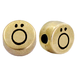 DQ metalen letterkraal &Ouml; Antiek brons (nikkelvrij)