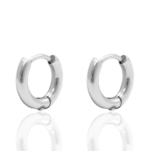 Roestvrij stalen (RVS) Stainless steel oorbellen creolen Zilver