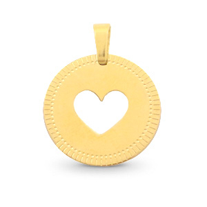 Roestvrij stalen (RVS) Stainless steel bedels 12mm heart Mix & Match Goud