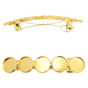 Settings haarspeld metaal voor 5 cabochons 12mm Goud