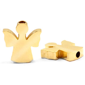 Roestvrij stalen (RVS) Stainless steel kralen engeltje Goud