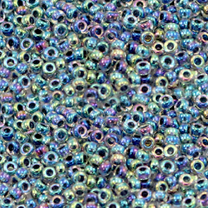 Miyuki rocailles 11/0 Noir lined crystal ab 11-283