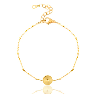 Polaris Steel (RVS) armband met setting voor 7mm cabochon / Swarovski SS34 ball Goud