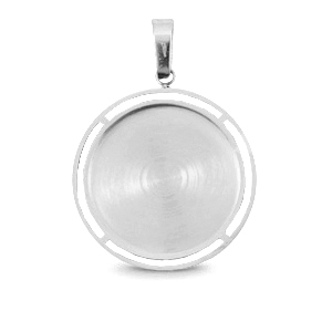 Polaris Steel (RVS) bedel met setting voor 20mm cabochon Zilver