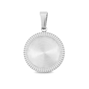 Polaris Steel (RVS) bedel met setting voor 12mm cabochon Zilver