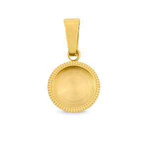 Polaris Steel (RVS) bedel met setting voor 7mm cabochon/Swarovski SS34 Goud