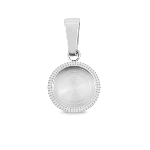 Polaris Steel (RVS) bedel met setting voor 7mm cabochon/Swarovski SS34 Zilver