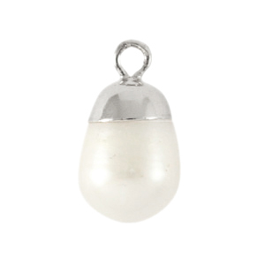 BQ Zoetwaterparels bedel round Silver-natural white