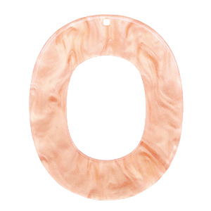 Resin hangers ovaal 48x40mm Peach pink