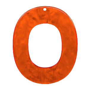 Resin hangers ovaal 48x40mm Tangerine tango orange