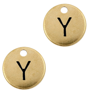 Bedels DQ metaal initial Y Antiek brons (nikkelvrij)