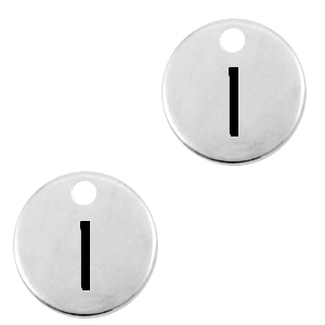 Bedels DQ metaal initial I Antiek zilver (nikkelvrij)