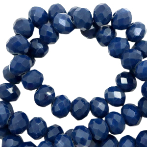 Top Facet kralen 4x3 mm disc Ensign blue-pearl shine coating